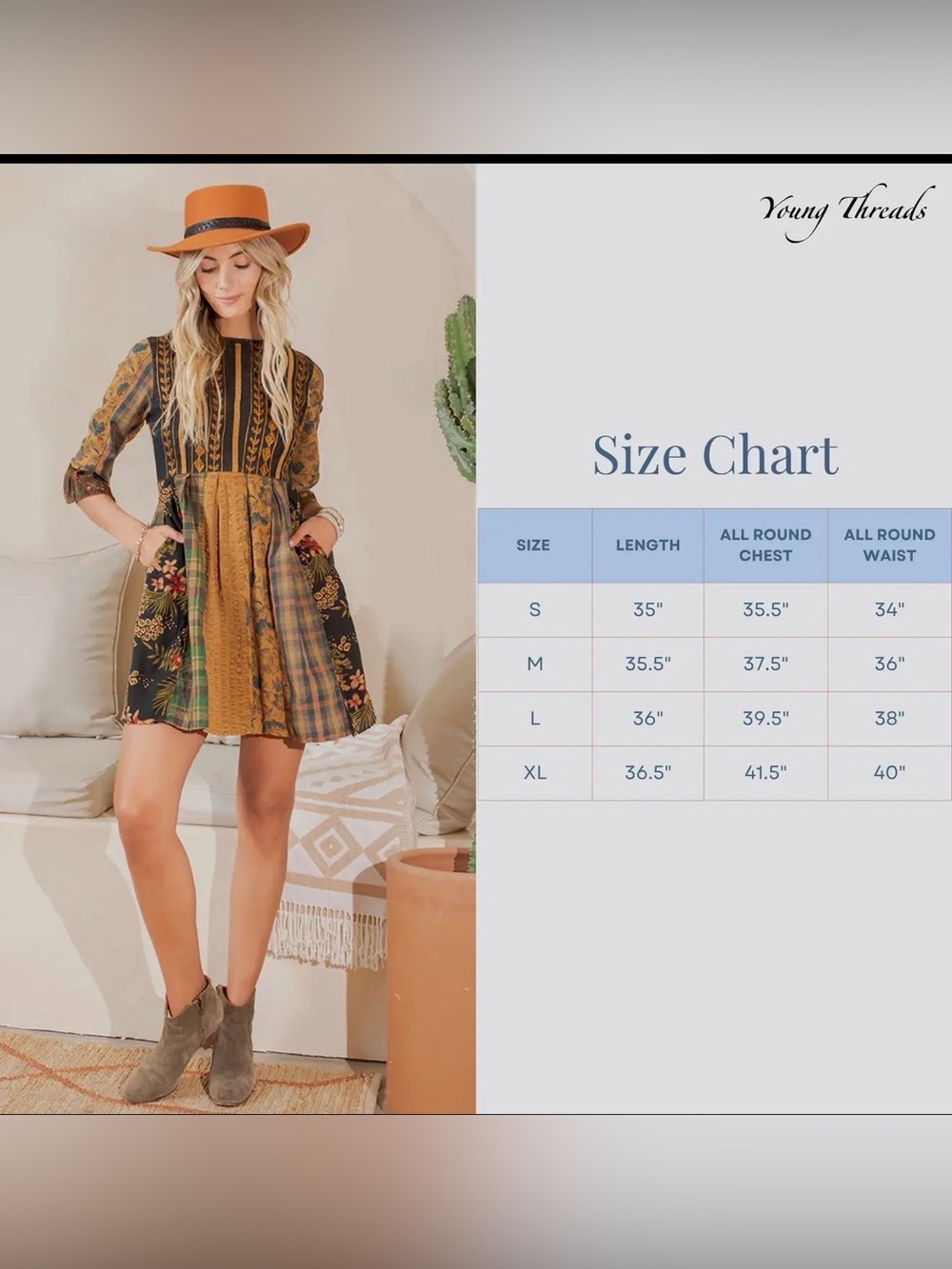 Chic Patchwork Mini Dress - Picture 4 of 4